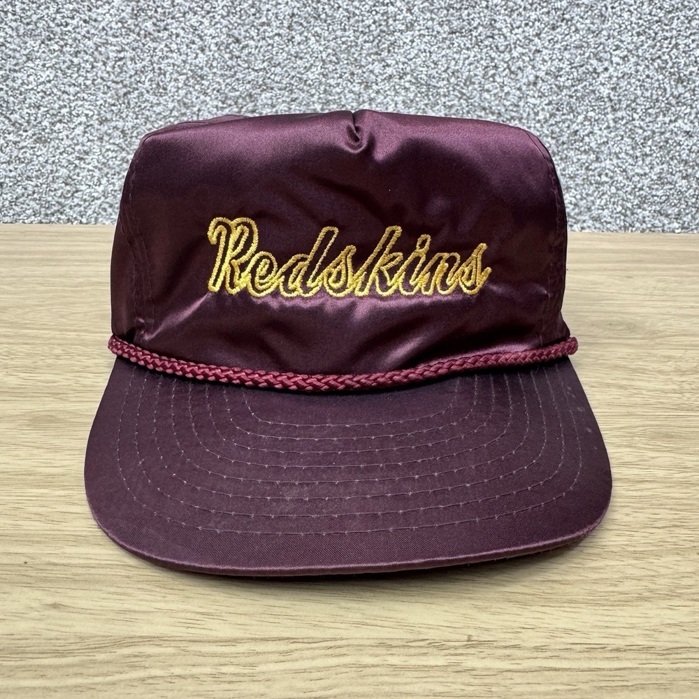 Vintage 80s Washington Redskins‎ Hat Cap Strap Back Nylon Rope YKK Zipper Nissin
